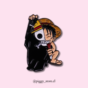 Luffy con bandera pirata (One Piece)