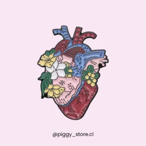 Corazón anatómico floreado